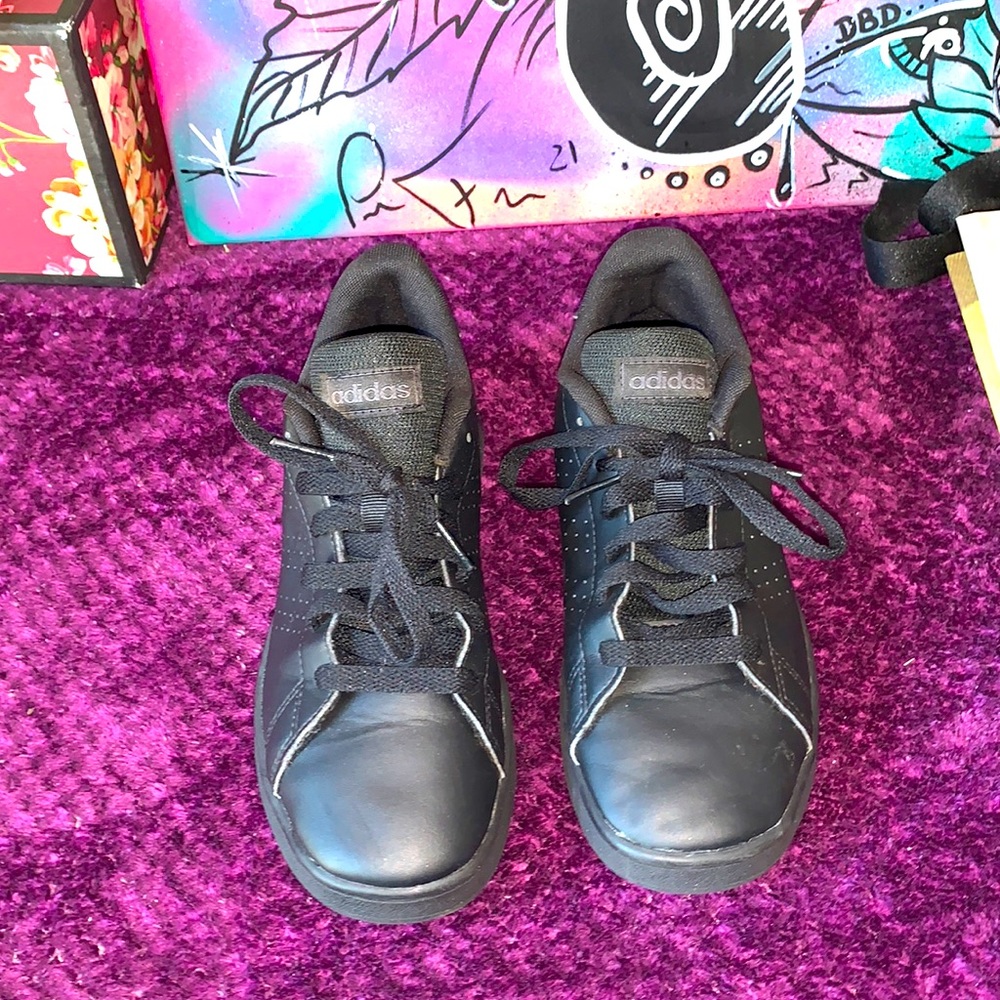 Black Adidas Sneakers BOYS SIZE 4 1/2